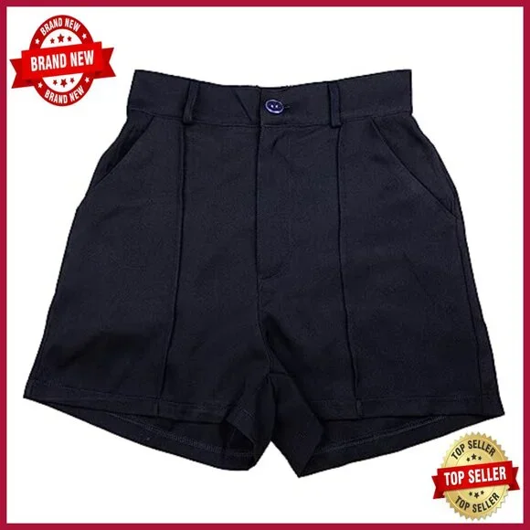 Women's 3-Piece Blazer Set with Crop Top and Shorts Slim Fit Business Suit - Picture 6 of 7